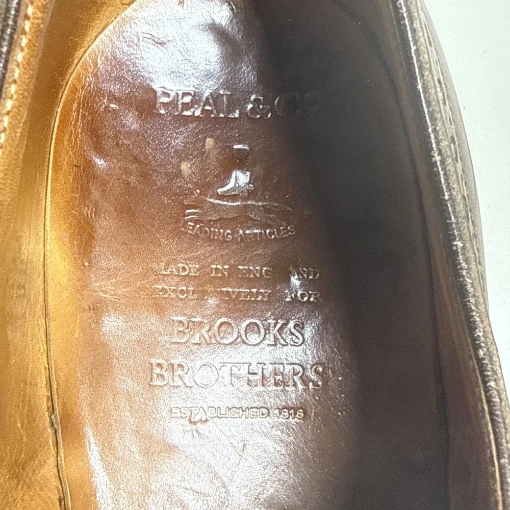 Peal & Co Brooks Brothers Brown Cap Toe Oxford Dress Shoes Mens 9,5 Made England
